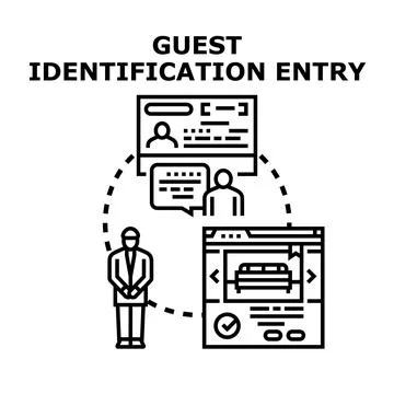 Guest identification entry for secure hotel check in Stock Illustration