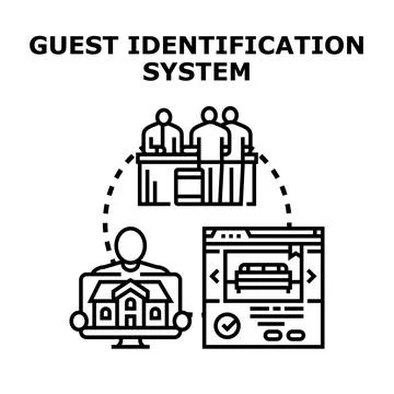 Guest identification system for accommodation check in Stock Illustration