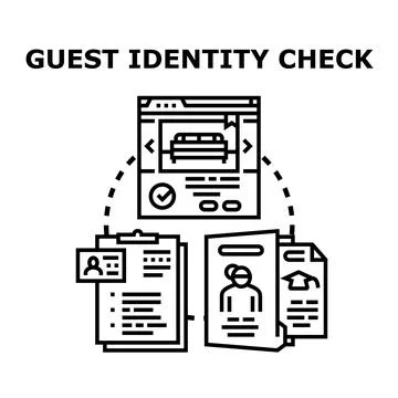Guest identity check for secure online booking process イラスト素材