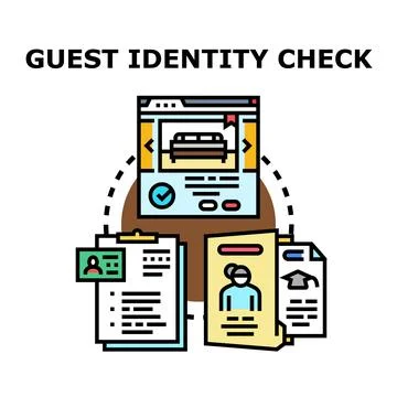 Guest identity check for secure online booking process Stockillustratie