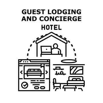 Guest lodging and concierge hotel services concept Stock Illustration
