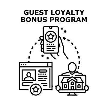 Guest loyalty bonus program offering digital rewards Stock Illustration