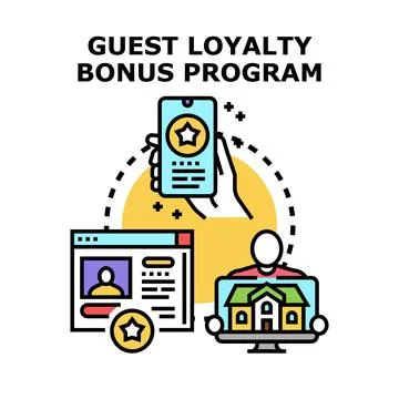 Guest loyalty bonus program offering digital rewards Stock Illustration
