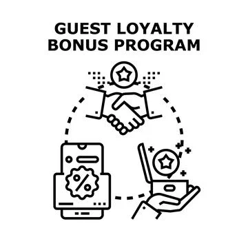 Guest loyalty bonus program receiving benefits rewards イラスト素材