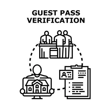 Guest pass verification creating secure access system Stock Illustration