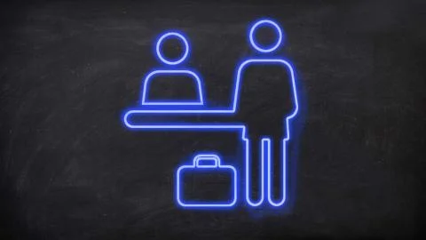 Guest waiting to check in Stock Illustration