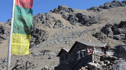 Guesthouse in the Himalayas Stock Footage 73654534