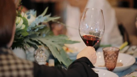 Guests clink glasses Stock Footage 123636202