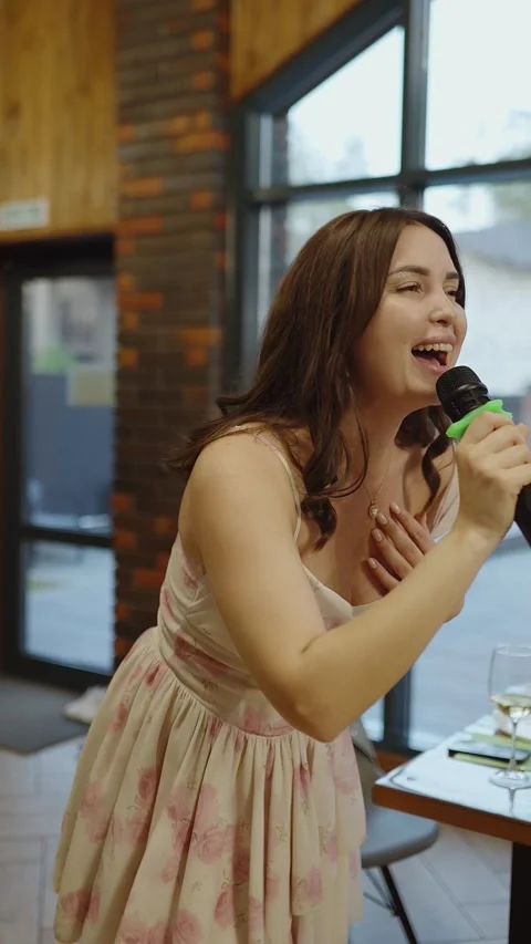 Guests dance and sing at the Ferienpark Hotel. Stock Footage 331645460