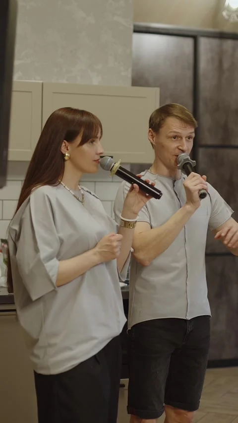Guests dance and sing at the Ferienpark Hotel. Stock Footage 331645548