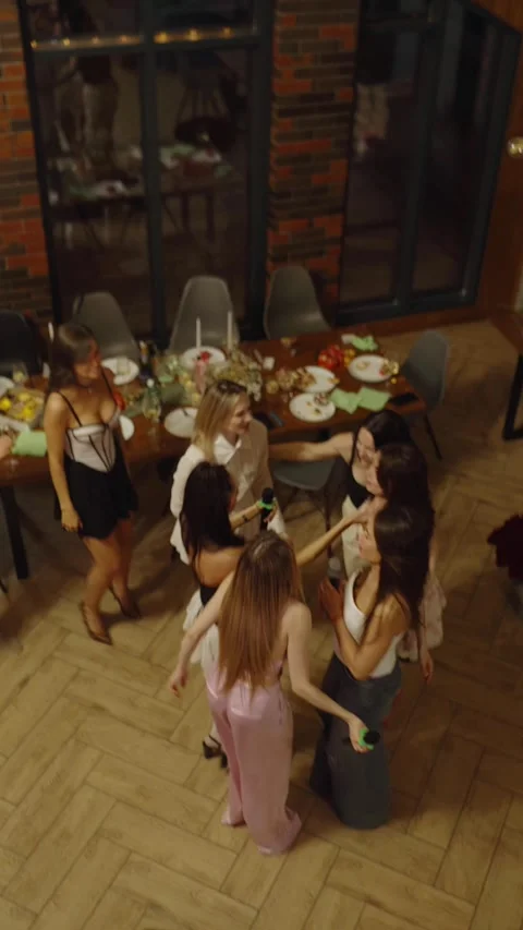 Guests dance and sing at the Ferienpark Hotel. Stock Footage 331645715