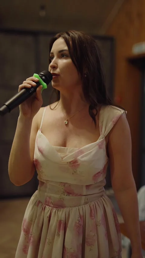 Guests dance and sing at the Ferienpark Hotel. Stock Footage 331646177