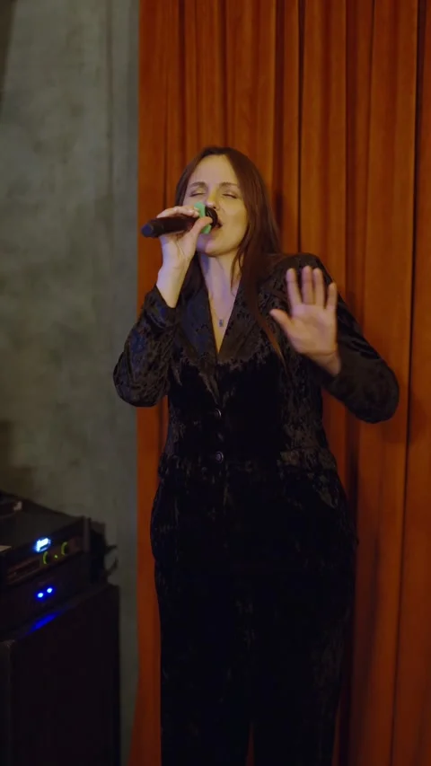 Guests dance and sing at the Ferienpark Hotel. Stock Footage 331649496