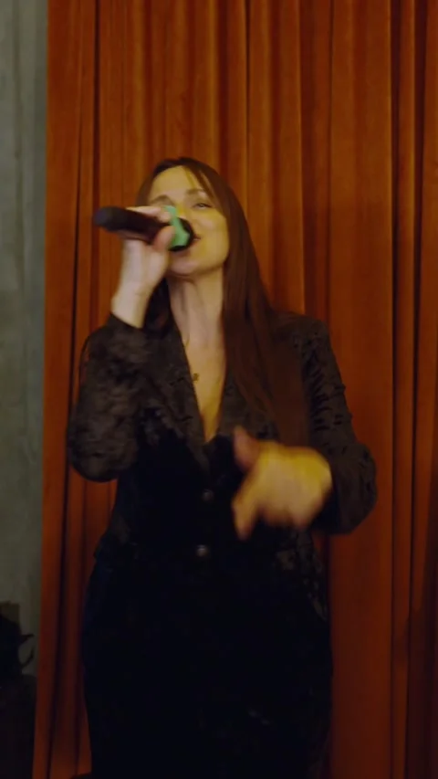 Guests dance and sing at the Ferienpark Hotel. Stock Footage 331651188