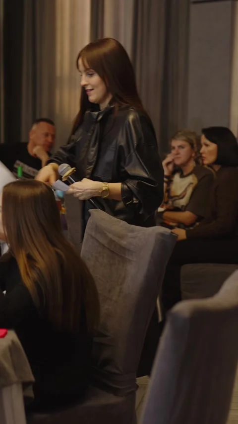 Guests dance and sing at the Ferienpark Hotel. Stock Footage 331655515