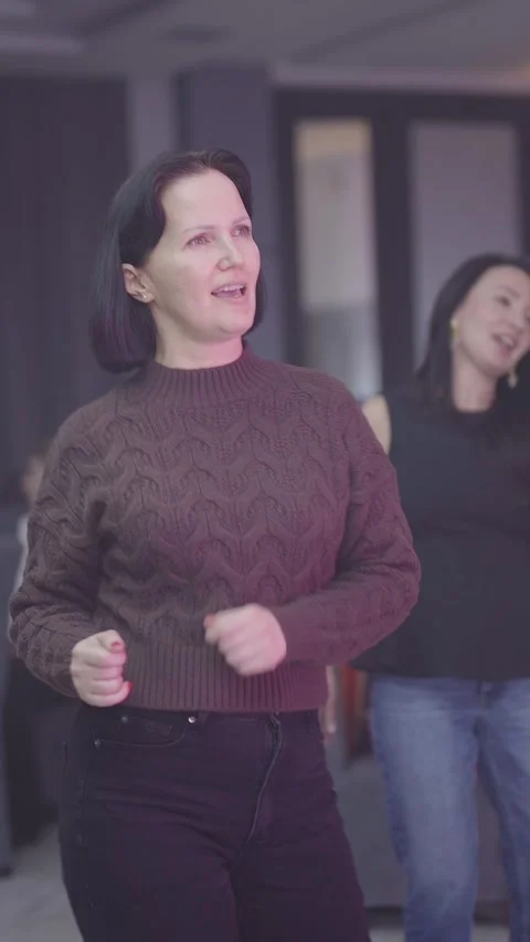 Guests dance and sing at the Ferienpark Hotel. Stock Footage 331655740