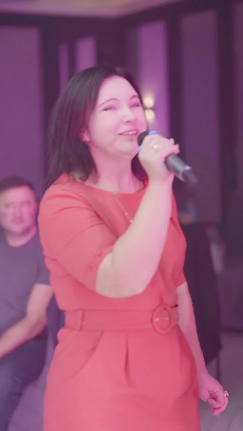 Guests dance and sing at the Ferienpark Hotel. Stock Footage 331655775