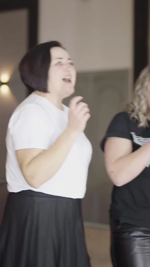 Guests dance and sing at the Ferienpark Hotel. Stock Footage 331655966