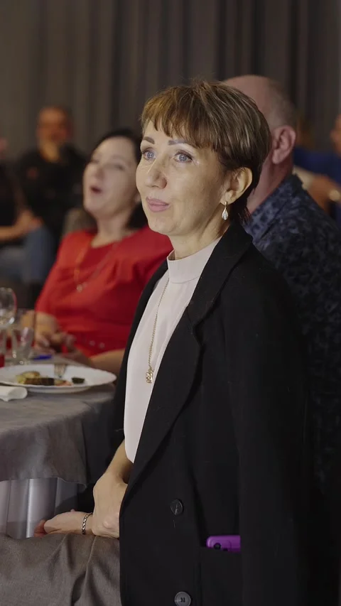 Guests dance and sing at the Ferienpark Hotel. Stock Footage 331656078