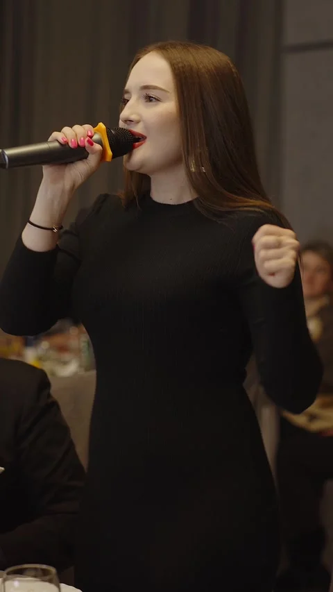 Guests dance and sing at the Ferienpark Hotel. Stock Footage 331656141