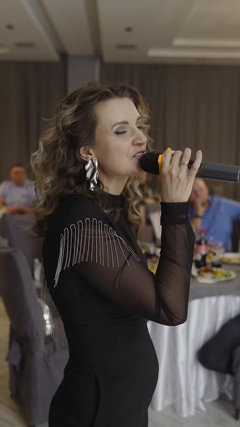 Guests dance and sing at the Ferienpark Hotel. Stock Footage 331656199