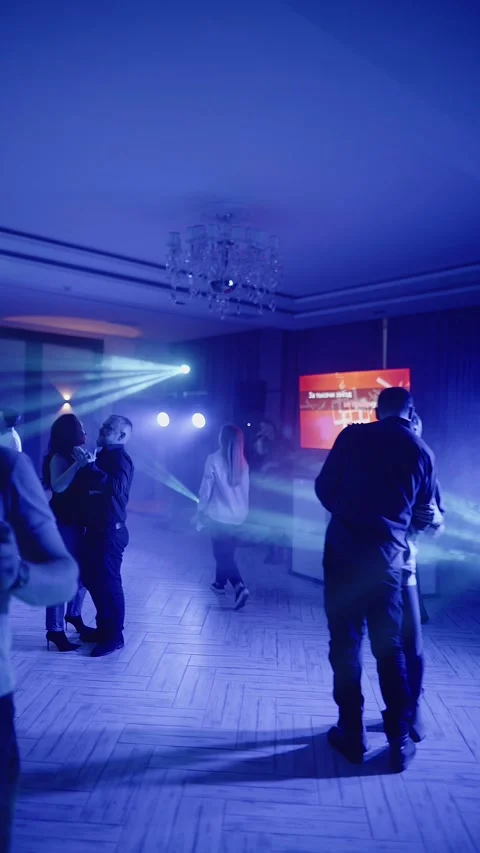 Guests dance and sing at the Ferienpark Hotel. Stock Footage 331656253