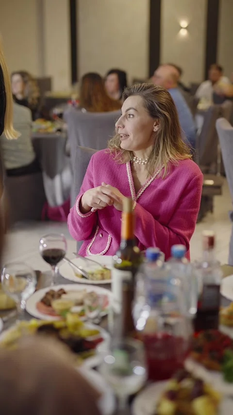 Guests dance and sing at the Ferienpark Hotel. Stock Footage 331656583