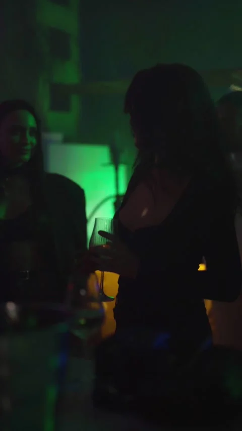 Guests dance and sing at the Ferienpark Hotel. Stock Footage 331868725