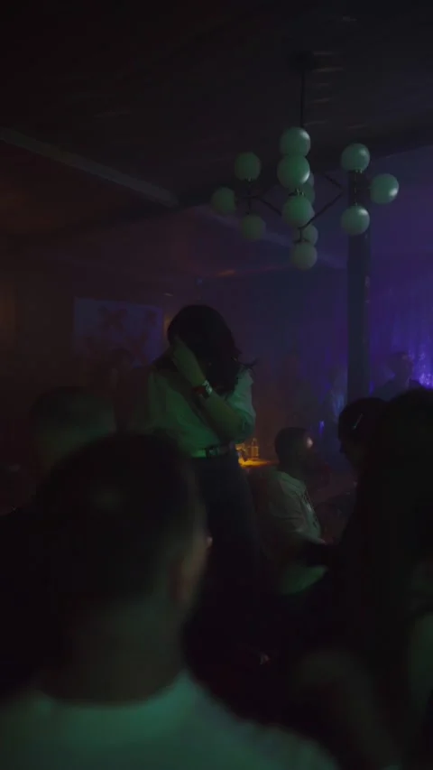 Guests dance and sing at the Ferienpark Hotel. Stock Footage 331869009