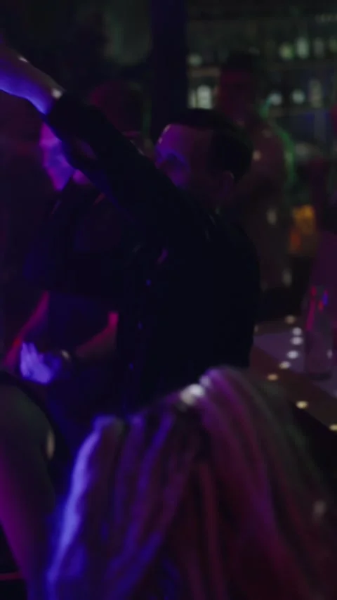 Guests dance and sing at the Ferienpark Hotel. Stock Footage 331869261