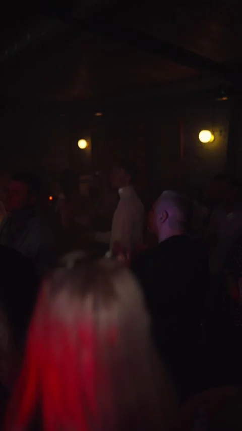 Guests dance and sing at the Ferienpark Hotel. Stock Footage 331869342