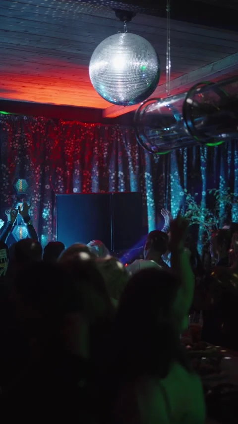 Guests dance and sing at the Ferienpark Hotel. Stock Footage 331869364