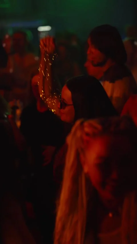 Guests dance and sing at the Ferienpark Hotel. Stock Footage 331869758