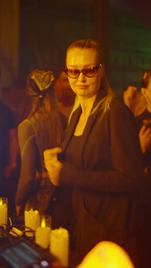Guests dance and sing at the Ferienpark Hotel. Stock Footage 331869813