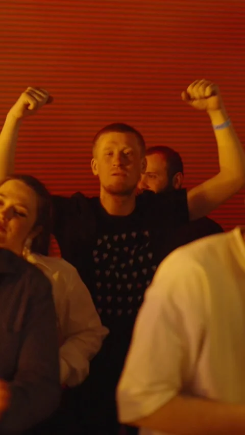 Guests dancing at the Matrix club Stock Footage 331572404