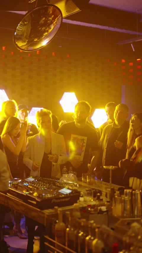 Guests dancing at the Matrix club Stock Footage 331572415