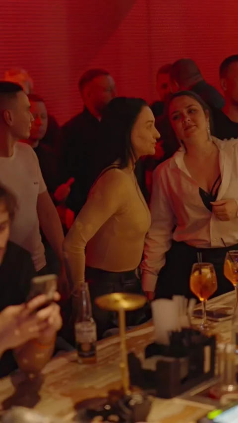 Guests dancing at the Matrix club Stock Footage 331573107