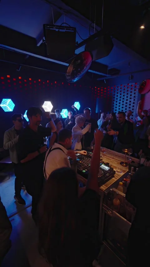 Guests dancing at the Matrix club Stock Footage 331573473