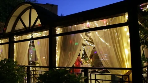 Guests Dancing On A Wedding Chalet Stock-Footage 123700547