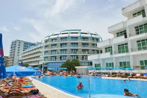 Guests in the pool Stock Photos