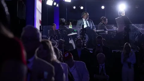 Guests seated in a raised stage-side box watch the speeches, RNC Dallas 2026 Stock Footage 345271720