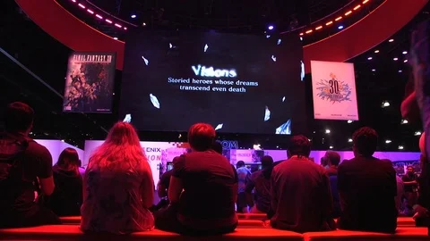 Guests Sitting at E3 2017 (2) Stock Footage 83327509