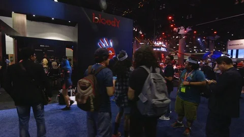 Guests Take Picture at E3 2017 Video stock 88204649