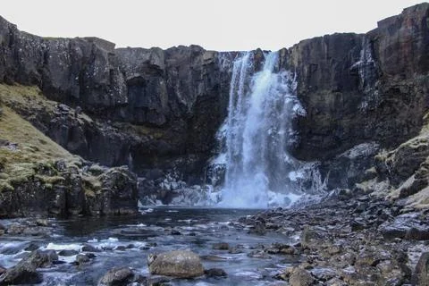 Gufufoss waterfall Stock Photos