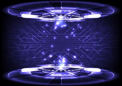 GUI and UI virtual reality. Portal and hologram science futuristic. Sci-fi di イラスト素材