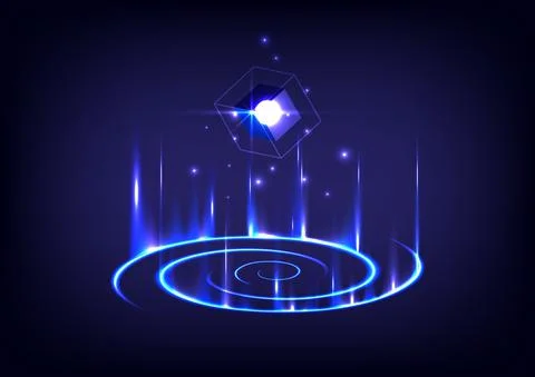 GUI and UI virtual reality. Portal and hologram science futuristic. Sci-fi di Stock Illustration