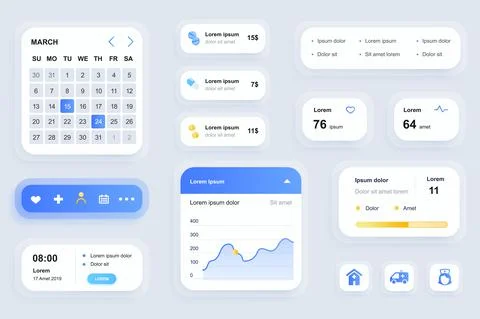 GUI elements for medicine mobile app. イラスト素材