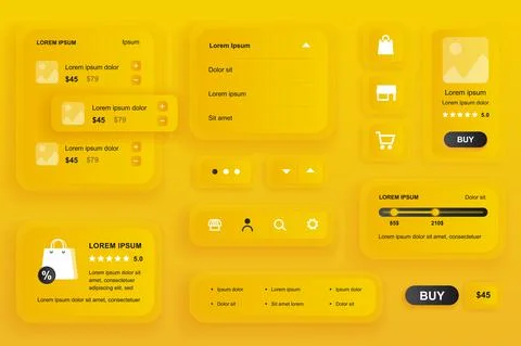 GUI elements for shopping mobile app. Shopping platform, product rating, review 스톡 일러스트
