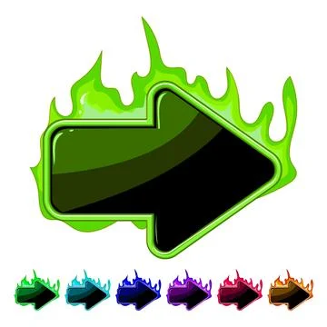 Gui fire game button cartoon vector graphic Illustrazione stock