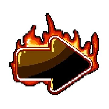 Gui fire game button pixel art vector illustration Illustrazione stock